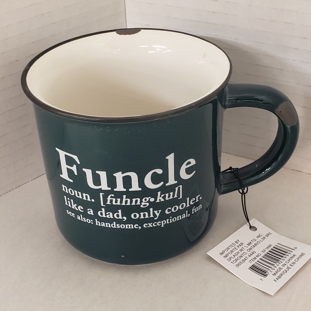 New Rustic Look ceramic fun gift mug for cool Uncle made to look rustic